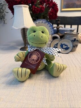 NWT! Charlie Bears Gone Fishing Green Plush Frog